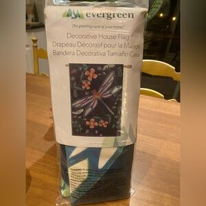 Evergreen Decorative House Flag - Dragonfly/Floral 28x44” NWT